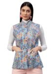 Ravaiyaa - Attitude is everything Women's Floral Printed Reversible Quilted Jacket Coat Blazer Jacket Sleeve Less Waistcoat