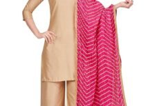 Studio Shringaar Women's Vegan Silk Bandhni Dupatta (42" X 2.5 Meters)